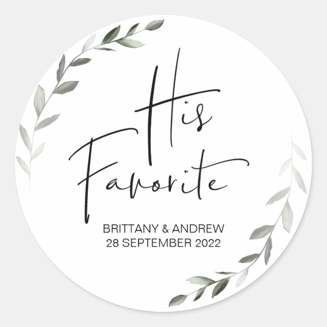 Sticker Rond Mariage Favoriser Sa Boîte De Traitement Préférée  (Devant)