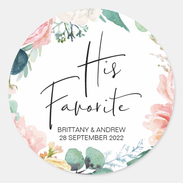 Sticker Rond Mariage Favoriser Sa Boîte De Traitement Préférée  (Devant)