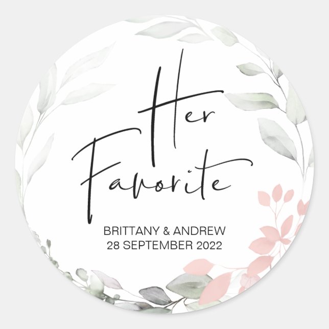 Sticker Rond Mariage Favoriser sa boîte de traitement préférée  (Devant)
