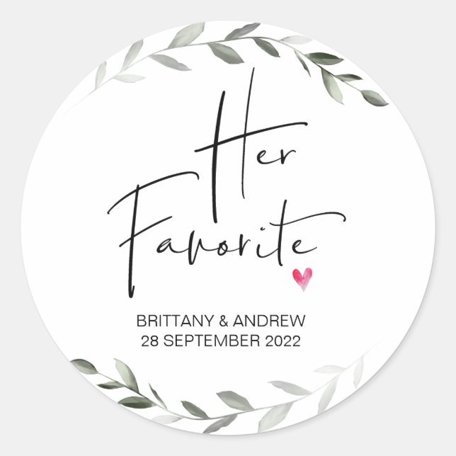 Sticker Rond Mariage Favoriser sa boîte de traitement préférée  (Devant)