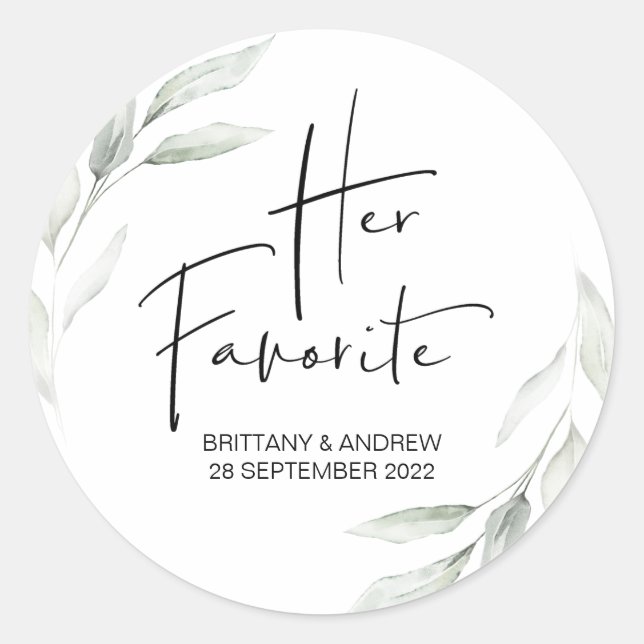 Sticker Rond Mariage Favoriser sa boîte de traitement préférée  (Devant)