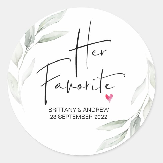 Sticker Rond Mariage Favoriser sa boîte de traitement préférée  (Devant)
