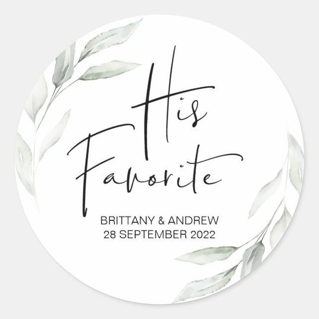 Sticker Rond Mariage Favoriser Sa Boîte De Traitement Préférée  (Devant)