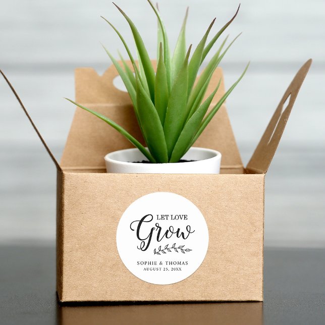 Sticker Rond Mariage feuille laisser l'amour grandir (Créateur téléchargé)