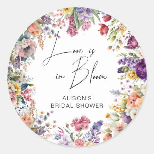 Sticker Rond Mariage Fleur de Jardin Fête de Fiançailles