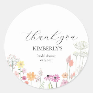 Sticker Rond Mariage Fleur sauvage de printemps coloré