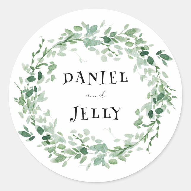 Sticker Rond Mariage Fleur sauvage rustique (Devant)