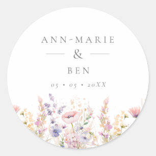 Sticker Rond Mariage Fleur sauvage Spring Lilac