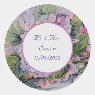 Sticker Rond Mariage Floral avec dire serviettes