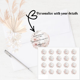 Sticker Rond Mariage floral Blush Boho
