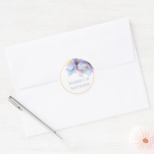 Sticker Rond Mariage Floral Botanique Pastel Artistique