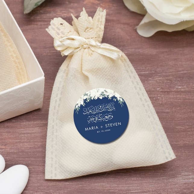 Sticker Rond Mariage floral chic musulman (Créateur téléchargé)
