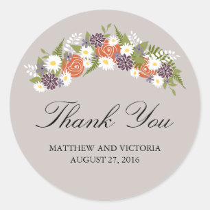 Sticker Rond Mariage floral de guirlande