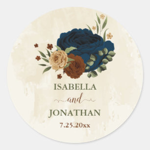 Sticker Rond mariage floral de terre cuite