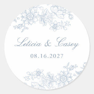 Sticker Rond Mariage floral élégant