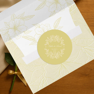 Sticker Rond Mariage floral élégant minimal