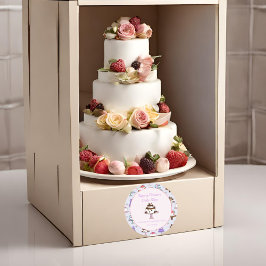 Sticker Rond Mariage floral Motif boulangerie classique rond