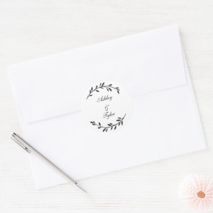Sticker Rond Mariage folklorique Fleur sauvage rustique personn