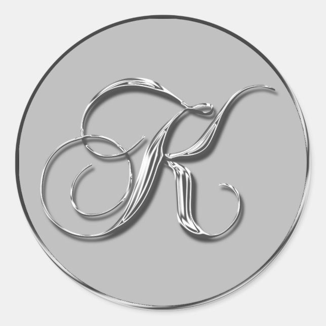 Sticker Rond Mariage Formel Argent Monogramme K Mariages de pho (Devant)