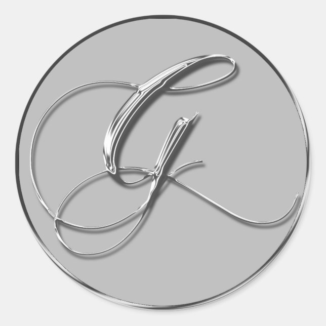 Sticker Rond Mariage Formel Argent Sceau G (Devant)