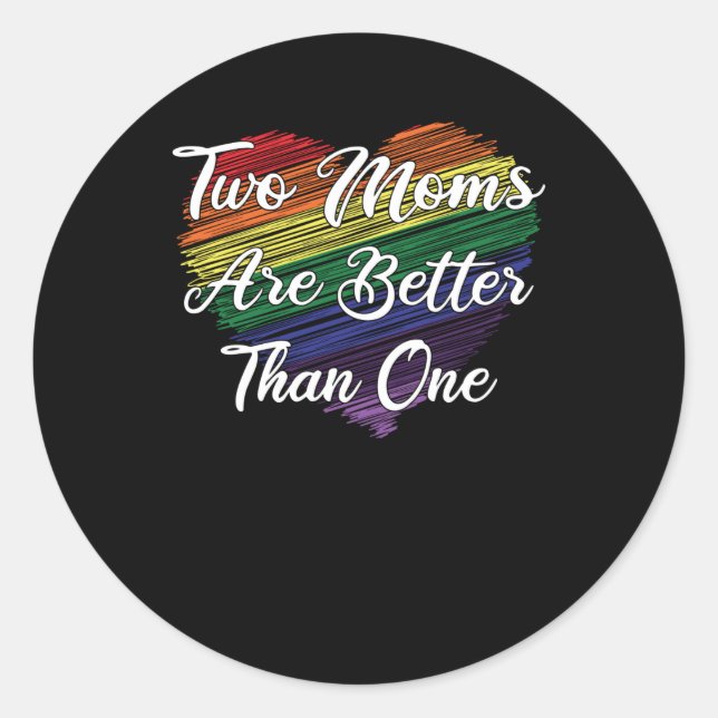 Sticker Rond Mariage gay LBGBTQ Mère Maman Lesbienne Gay (Devant)