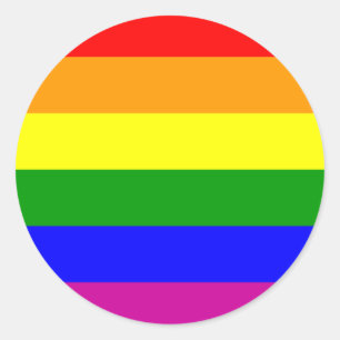 Sticker Rond Mariage/Gay pride arc-en-ciel