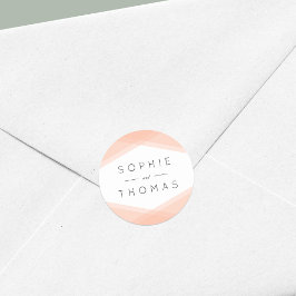 Sticker Rond Mariage géométrique en couche de plage