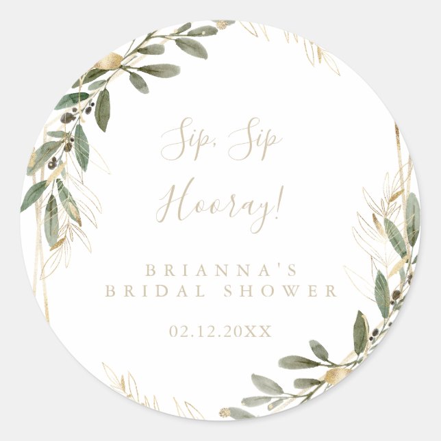 Sticker Rond Mariage géométrique or Sip Sip Houria Enterrement  (Devant)