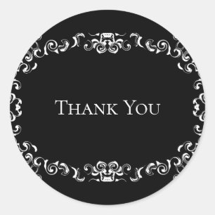 Sticker Rond Mariage gothique noir et blanc