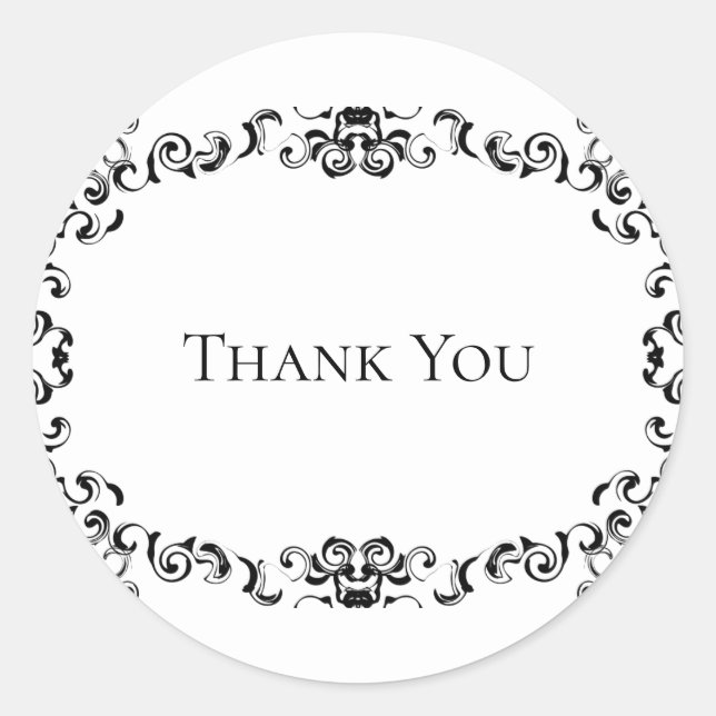 Sticker Rond Mariage gothique noir et blanc (Devant)