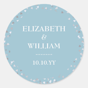 Sticker Rond Mariage Hearts Confetti