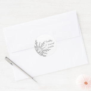 Sticker Rond Mariage hivernal de flocon de neige