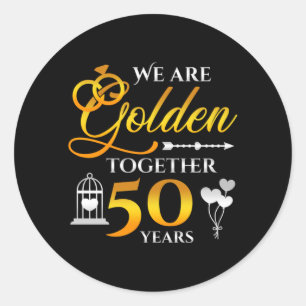 Sticker Rond Mariage Homme Anniversaire de Mariage 50 Ans Ensem