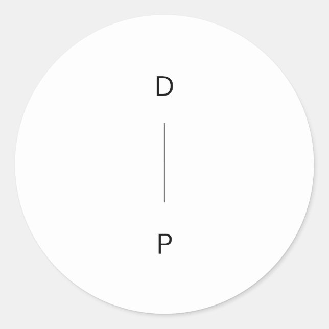 Sticker Rond Mariage initial vertical simple (Devant)