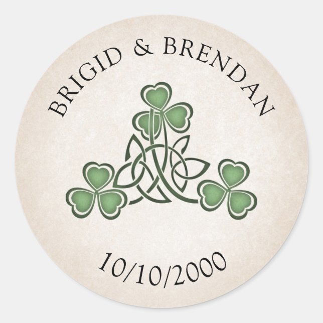 Sticker Rond Mariage irlandais de St. Patrick (Devant)