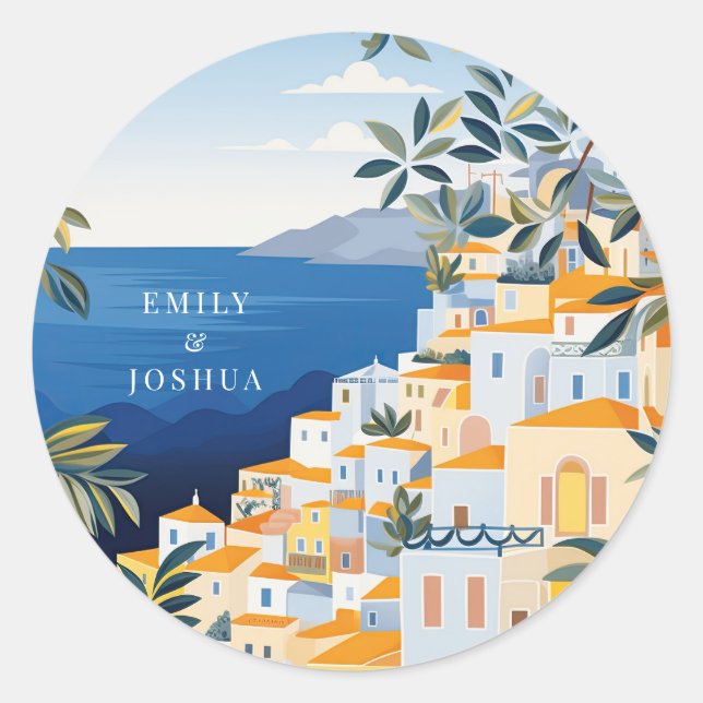 Sticker Rond Mariage italien de la côte d'Amalfi (Devant)