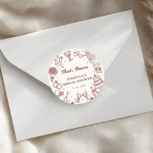 Sticker Rond Mariage Italien Moderne C'est l'Amour Enterrement 