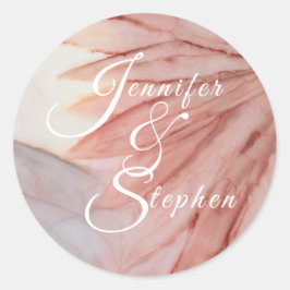 Sticker Rond Mariage Joli en rose