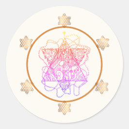 Sticker Rond Mariage juif élégant et coloré