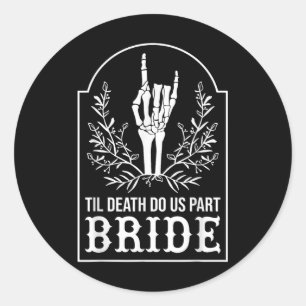 Sticker Rond Mariage jumelé des couples mariés de squelette de 