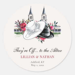 Sticker Rond Mariage Kentucky Derby Spires Fleurs de la récepti