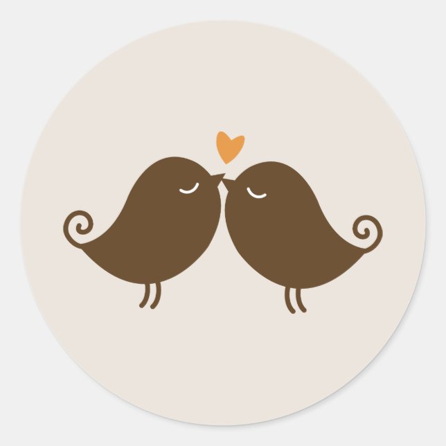 Sticker Rond Mariage Lovebirds d'automne (Devant)