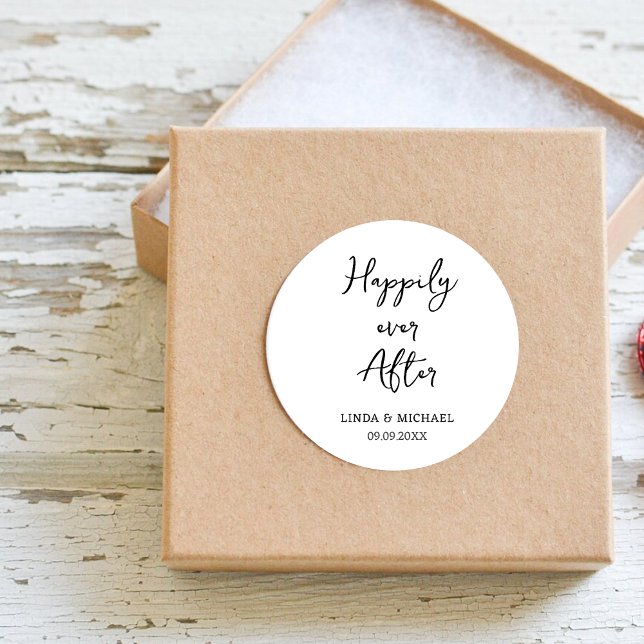 Sticker Rond mariage, marié, heureux toujours après, (Créateur téléchargé)