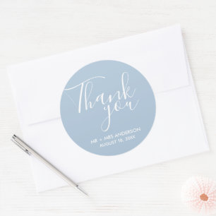 Sticker Rond Mariage Merci bleu mariage Favoriser