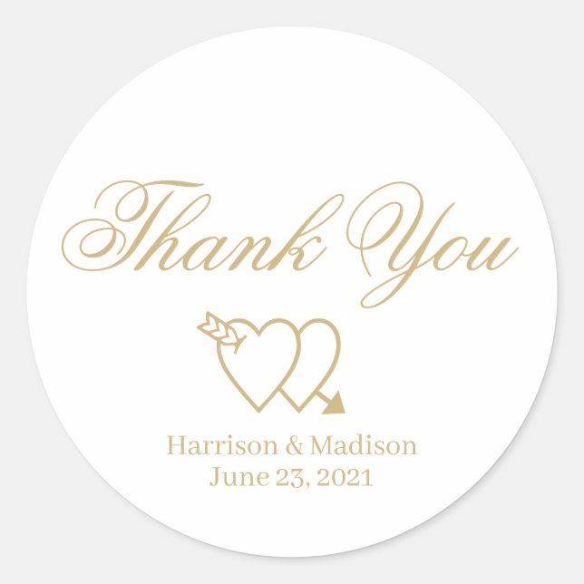 Sticker Rond Mariage Merci de script personnalisé cadeau faveur (Devant)