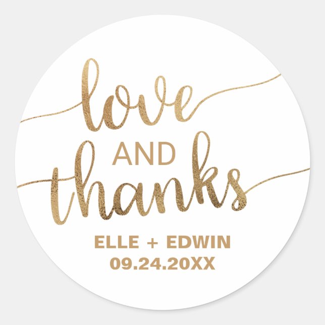 Sticker Rond Mariage Merci or (Devant)