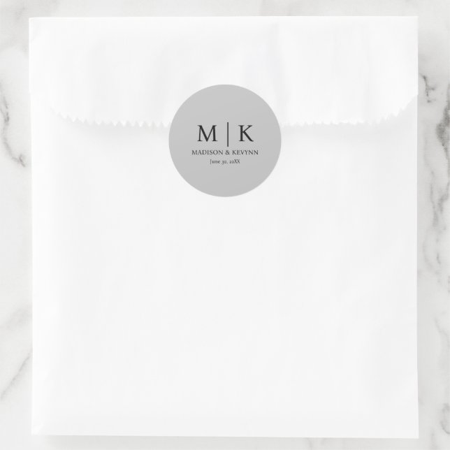Sticker Rond Mariage minimal et élégant (Sac)