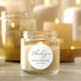 Sticker Rond Mariage minimaliste de calligraphie d'élégance