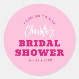 Sticker Rond Mariage Minimaliste Écriture Rose Chaud Moderne