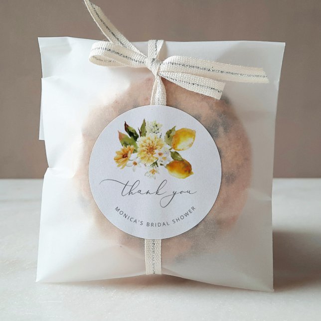 Sticker Rond Mariage moderne à thème citron (Créateur téléchargé)